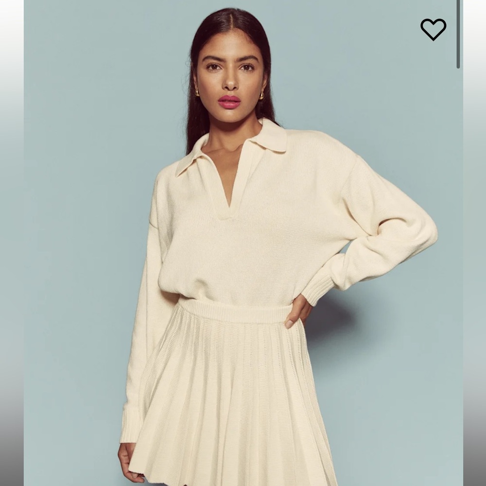 Reformation Francesco Cotton Polo Sweater